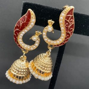 Indian/Pakistani jhumkas peacock design